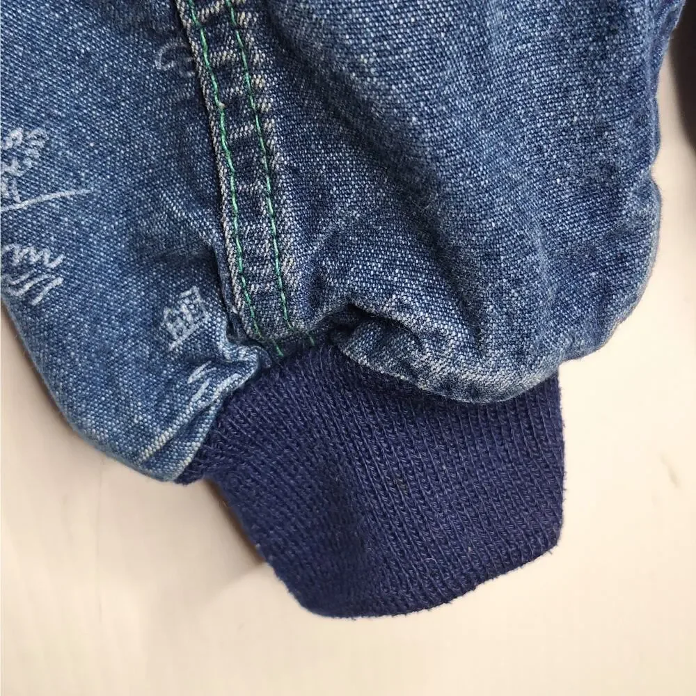 Vintage OshKosh B'Gosh Vestbak Baby Denim Sailboat Bubble Bib Overall 6-9 mo USA